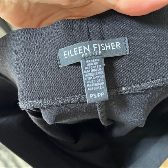 Eileen Fisher System Washable Stretch Crepe Slim Straight Pant in Black PS - Picture 6 of 11